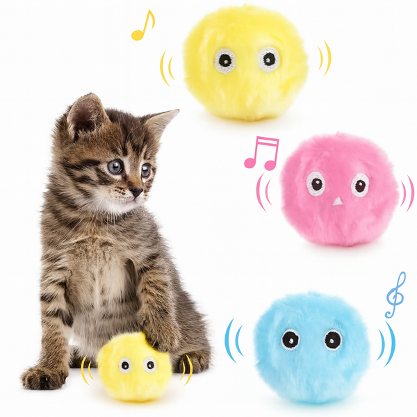 Eurilo™ Smart Plush Cat Toy – Interactive Sound Ball for Active Play
