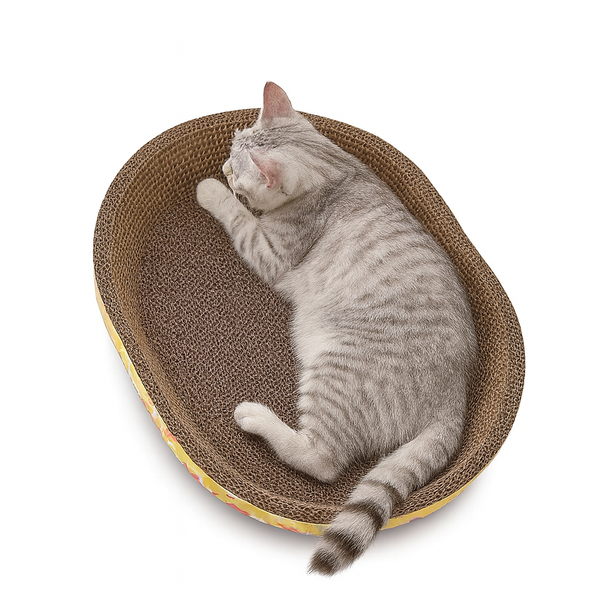 Eurilo™ Oval Cat Scratcher Bed – Furniture Protector & Claw Care Toy