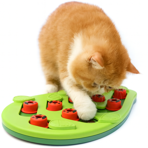 Eurilo™ Rainy Day Cat Puzzle – Interactive Treat Toy & Scratch Board