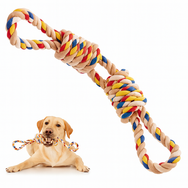 Eurilo™ Tough Rope Dog Toy – Durable Cotton Chew & Dental Care Play Toy