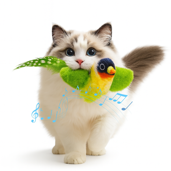 Eurilo™ Birdie Chase – Interactive Catnip Bird Toy with Sound & Wall Mount