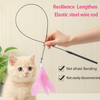 Eurilo™ Cat Feather Teaser Toy – Suction Cup Wand with Bell & Replaceable Head