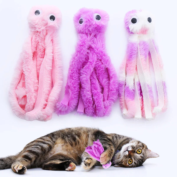 Eurilo™ OctoBuddy – Cute Plush Cat Toy for Biting & Playtime